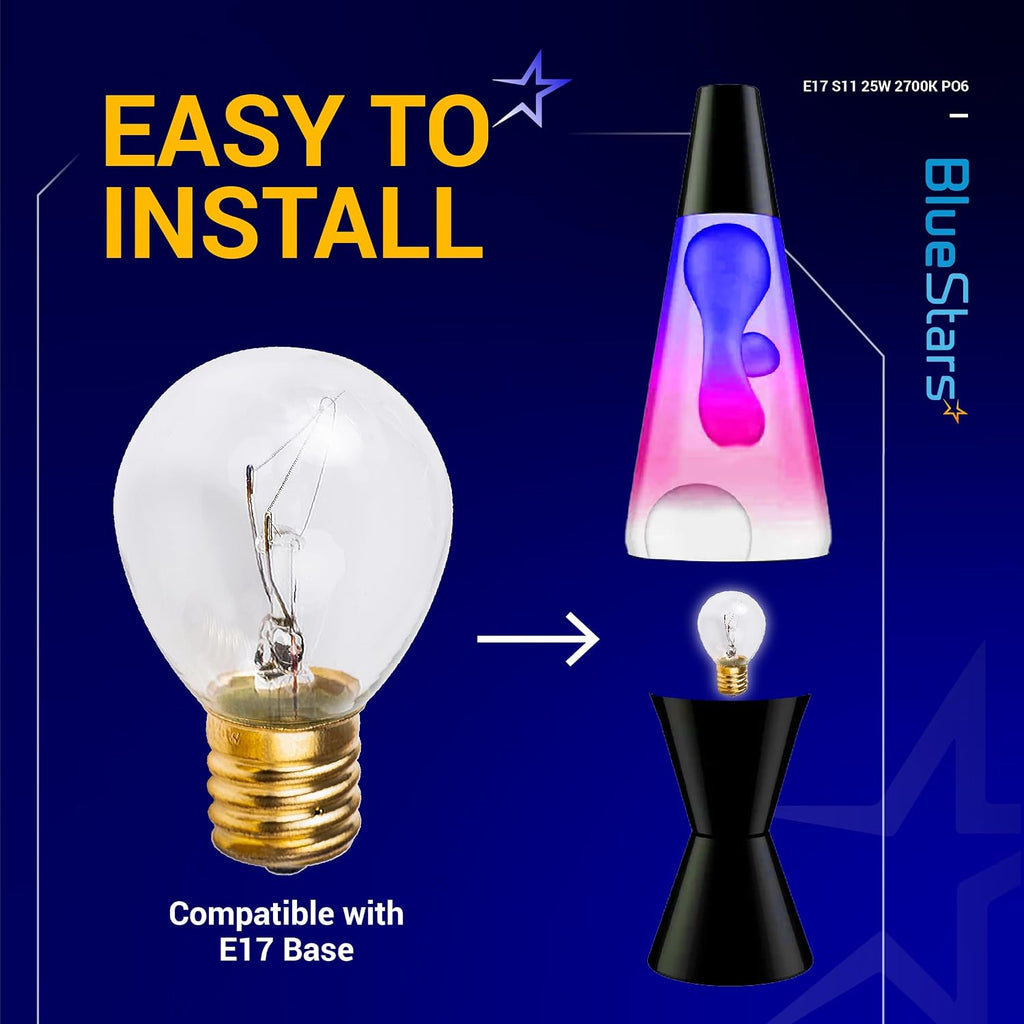 Lava Lamp Bulbs 25 Watt S11 E17 Intermediate Base