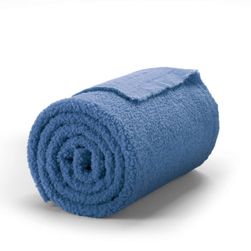 Blue Sherpa Fabric 2 Yard X 63 Inch, Faux Lambskin Fleece