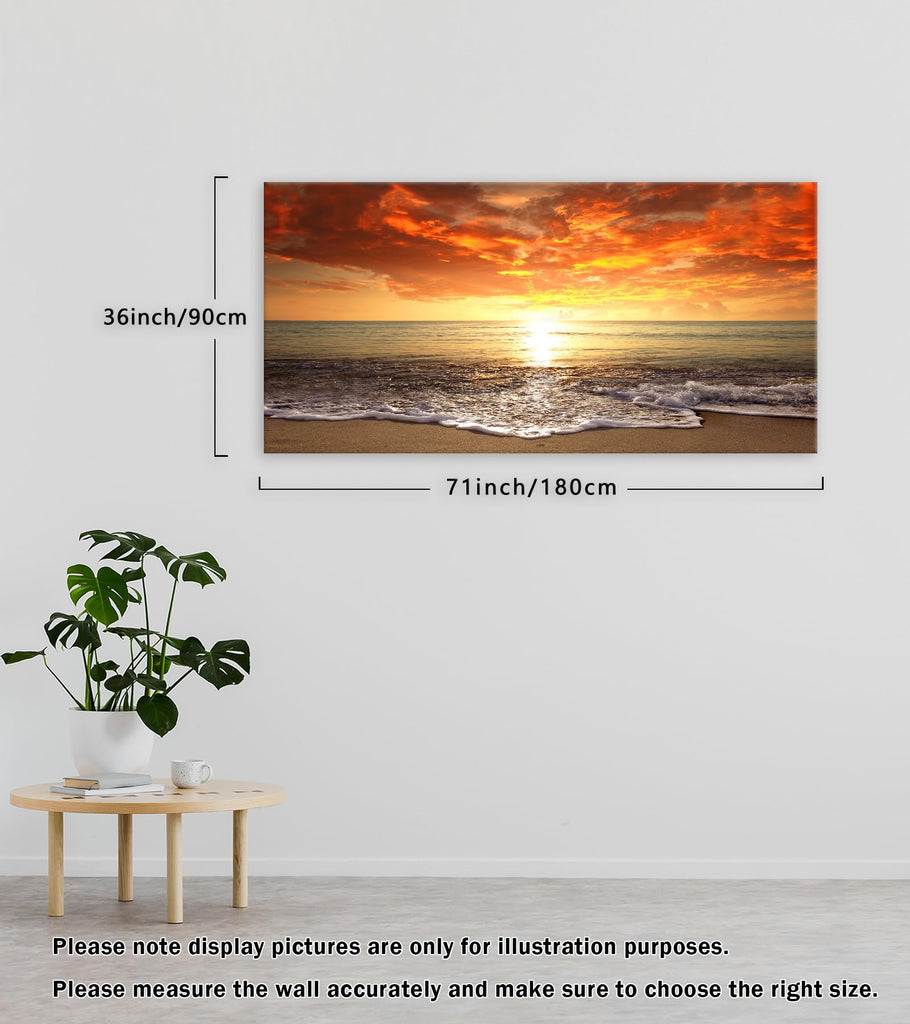 Canvas Prints Wall Art Sunset Ocean Beach Pictures Photo Paintings Bedroom Home Decorations Modern Stretched