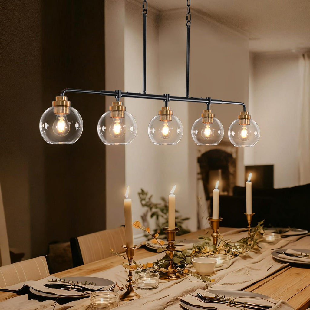 Dining Room Light Fixture 45" Farmhouse Linear Chandeliers