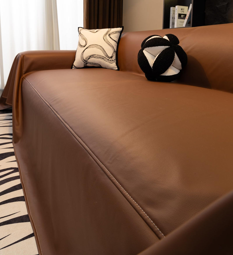 Waterproof Thick PU Leather Sofa Covers for Sectional Sofa Luxury Couch Cover for Dogs Loveseat Covers Futon Cover L