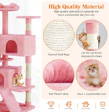 54 Inch Cat Tree Tower, Multi-Level with Cat Scratching Post, Indoor Cat Condo with Climbing Ladder, Plush Toy