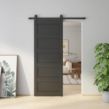 30" x 80" Barn Doors, Slding Barn Door Kit Wave Shape Door Panel with Hardware Kit Include, MDF Boar