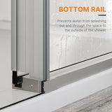 Frameless Shower Door, 44-48" W x 76" H Sliding Shower Door - 5/16"(8mm) SGCC Tempered Glass - Silent Soft-Close