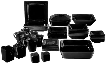 Nova Square 45 pc Dinnerware Set, Black