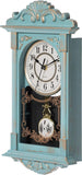 Clockswise Vintage Grandfather-Style Wall Clock with Wood-Effect Plastic Pendulum Battery-Operated for Home Decor