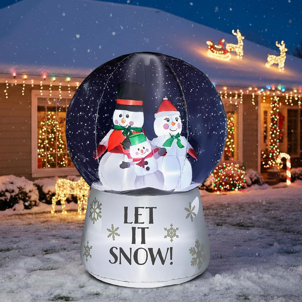 5.9Ft Christmas Inflatable Snow Globe, Built-in Led Lights, Waterproof Christmas Inflatables for Front Yard Lawn