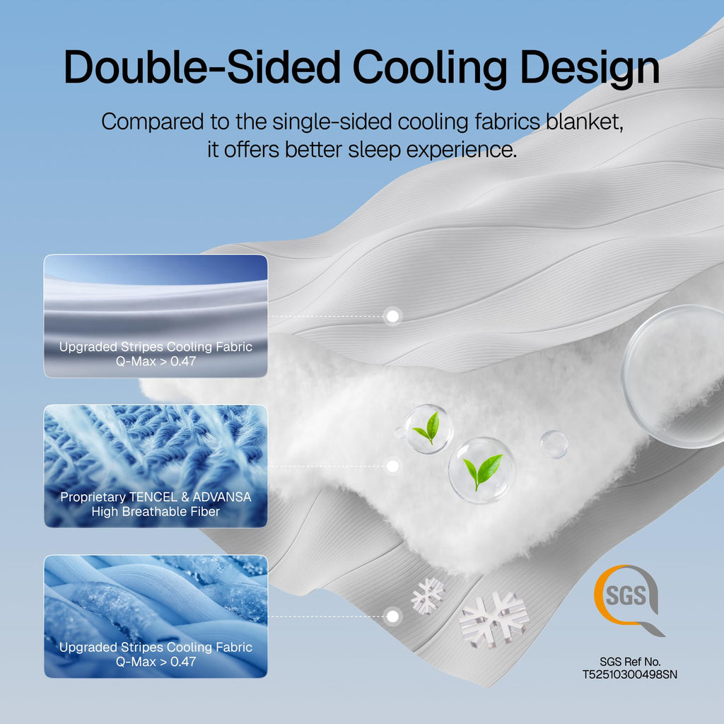 Cooling Comforter - Cooling Blankets for Hot Sleepers, Lightweight Comforter for Summer with Dual-Sided Cool Tech