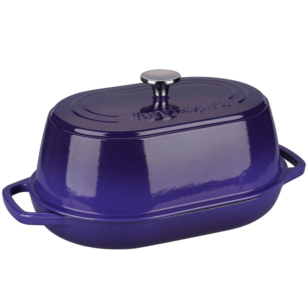 Enameled Cast Iron Dutch Oven Pot with Dome Lid, Oval Bread Oven made Sourdough Bread Baking, Oven Safe up to 500°F