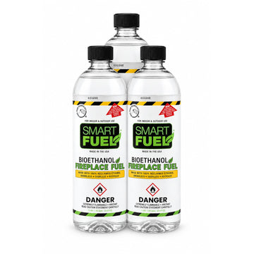 SmartFuel Bioethanol Fuel, Denatured Alcohol for Fire Pits, 1 L (Pack of 3)