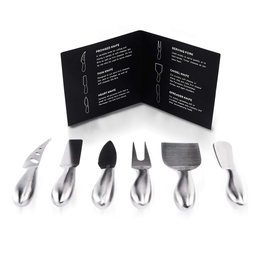 Lunar 6-Piece Premium Stainless Steel Cheese Knife Set