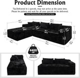 Boneless Modular Sectional Sofa, Cloud Couch with Left Facing Chaise, Oversized Deep Seat, L-Shaped