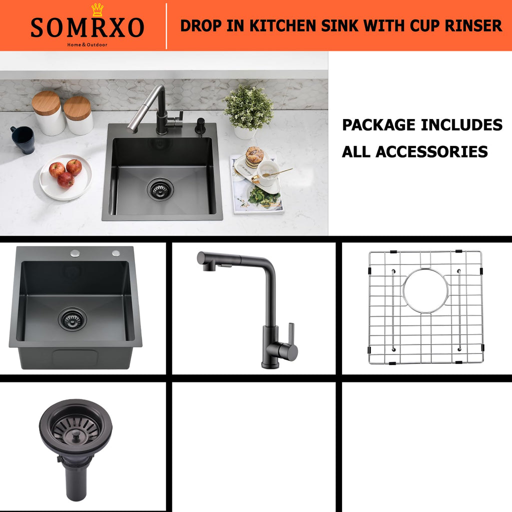 18x18 Drop In Bar Sink with Faucet