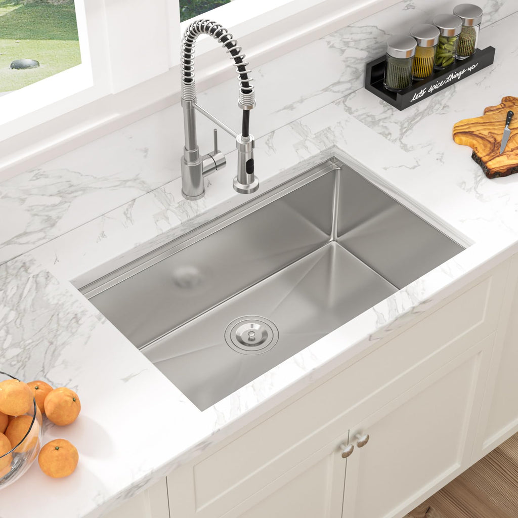 28 Undermount Sink Black Stainless 28"x18" Workstation