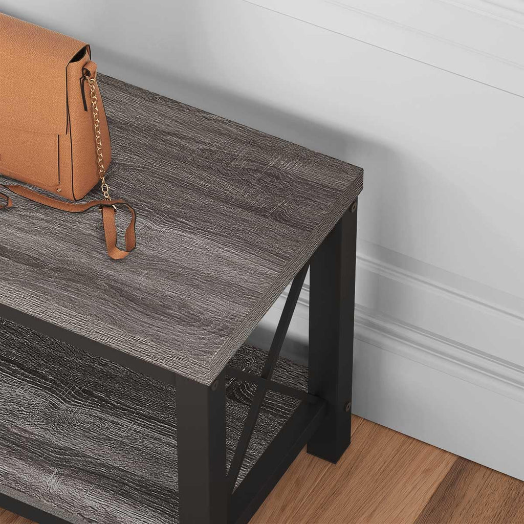 Entryway Shoe Bench with Storage, 47" Modern Mudroom Bench, Grey