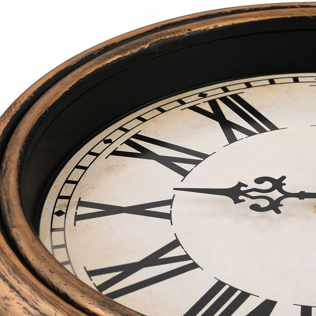 Extra Large Retro Wall Clock, 16'' Non Ticking Classic Silent Vintage Wall Clocks Decorative Kitchen Living Room