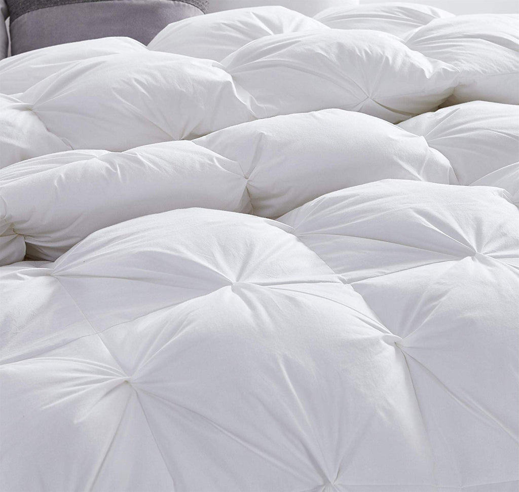 1 Piece Pinch Pleated Comforter Premium 1000 Thread Count 100% Egyptian Cotton Super Soft (King/California King Size