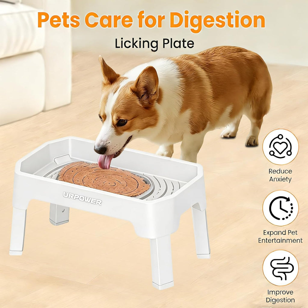 Elevated Dog Bowls, 3-in-1 Double Deck Raised Dog Bowl Stand