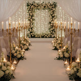 Gold Candelabra, 50'' Tall Floor Candle Holders, 1Pc Metal 5 Arm Candelabra Candle Holder Centerpiece for 5