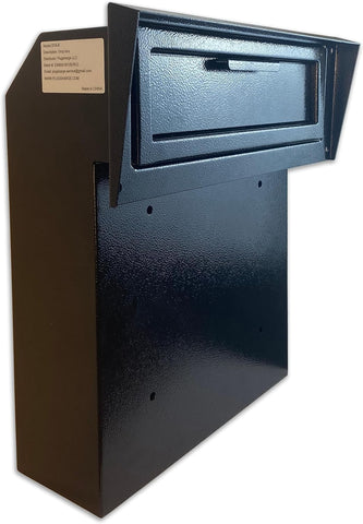 Locking Door Mounted Mailbox with Rear Access Door & Rain Cover, Heavy-Duty Galvanized Steel Mail Drop Box for Letters