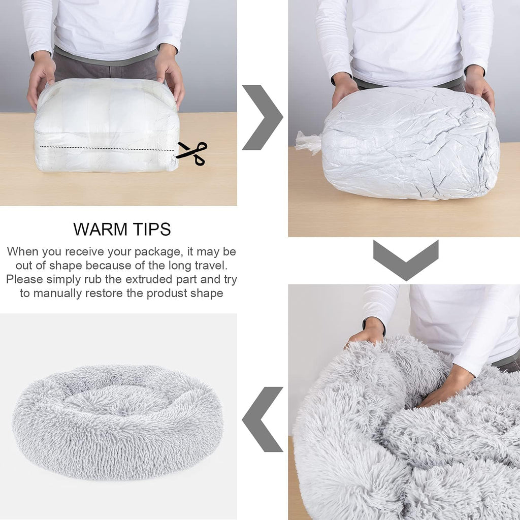 Dog Bed, Calming Dog Bed, Faux Fur Fluffy Dog Bed for Extra Large Dogs, Dog Bed for Humans Fits You and Pets, Pet