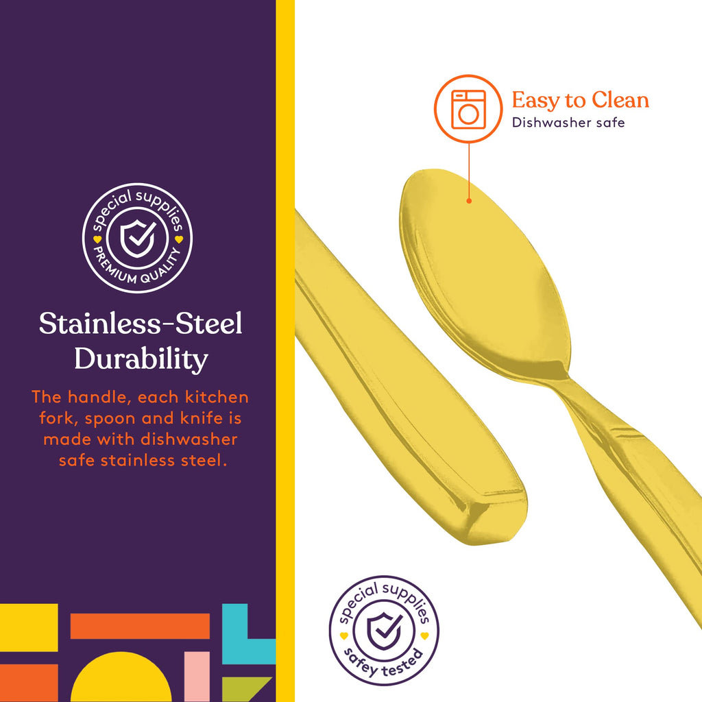 Premium Stainless Steel Weighted Flatware for Parkinson's Patients- Adaptive Silverware for Adults with Hand