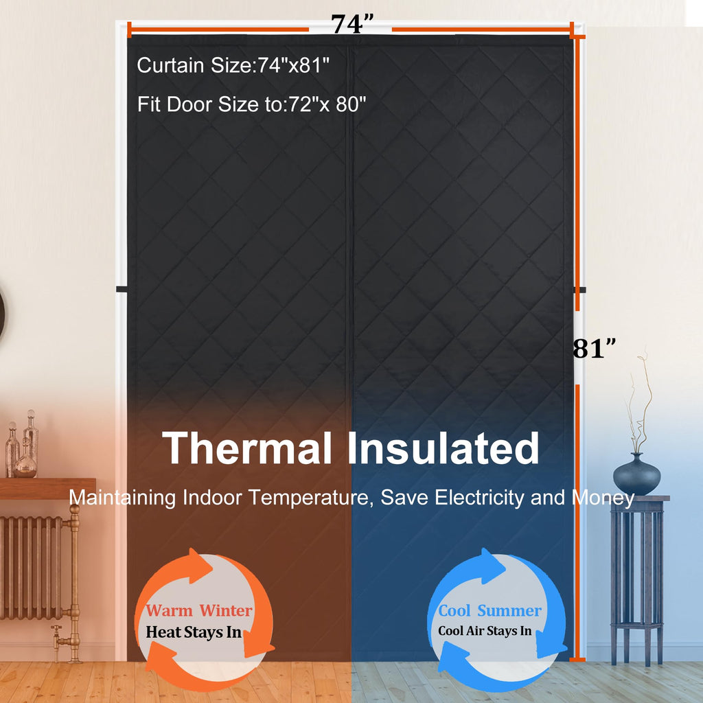 Thickened Wide Magnetic Thermal Insulated Door Curtain Insulation Winter
