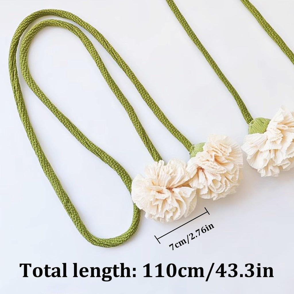 Handmade Curtains Tiebacks, Boho Flower Curtain Tie Backs Curtain Holder Tie Backs for Curtains Braided,Cute Flower