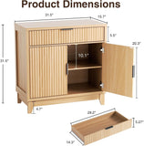Fluted Sideboard Buffet Cabinet with Storage, 32" Wide Coffee Bar Console Table with Drawer