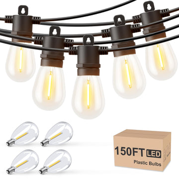 150 FT Outdoor String Lights, Waterproof Patio Lights for Outside