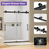 Shower Door, 60" W x 74" H Frameless Shower Door