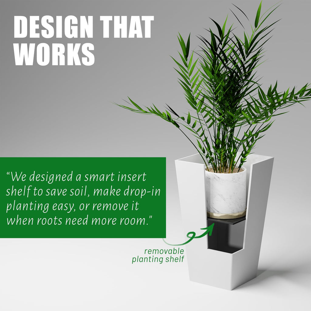 Taper Tall Planters 30 Inch Set of 2, Large Planter for Indoor Outdoor Plants, Modern Flower Pot Containers Large
