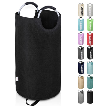 Large Laundry Basket, Laundry Hamper Bag with Handles, 115L Heather Black