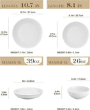 24-Piece Gourmet Porcelain Dinnerware Sets, Modern White Round Dish Set for 6