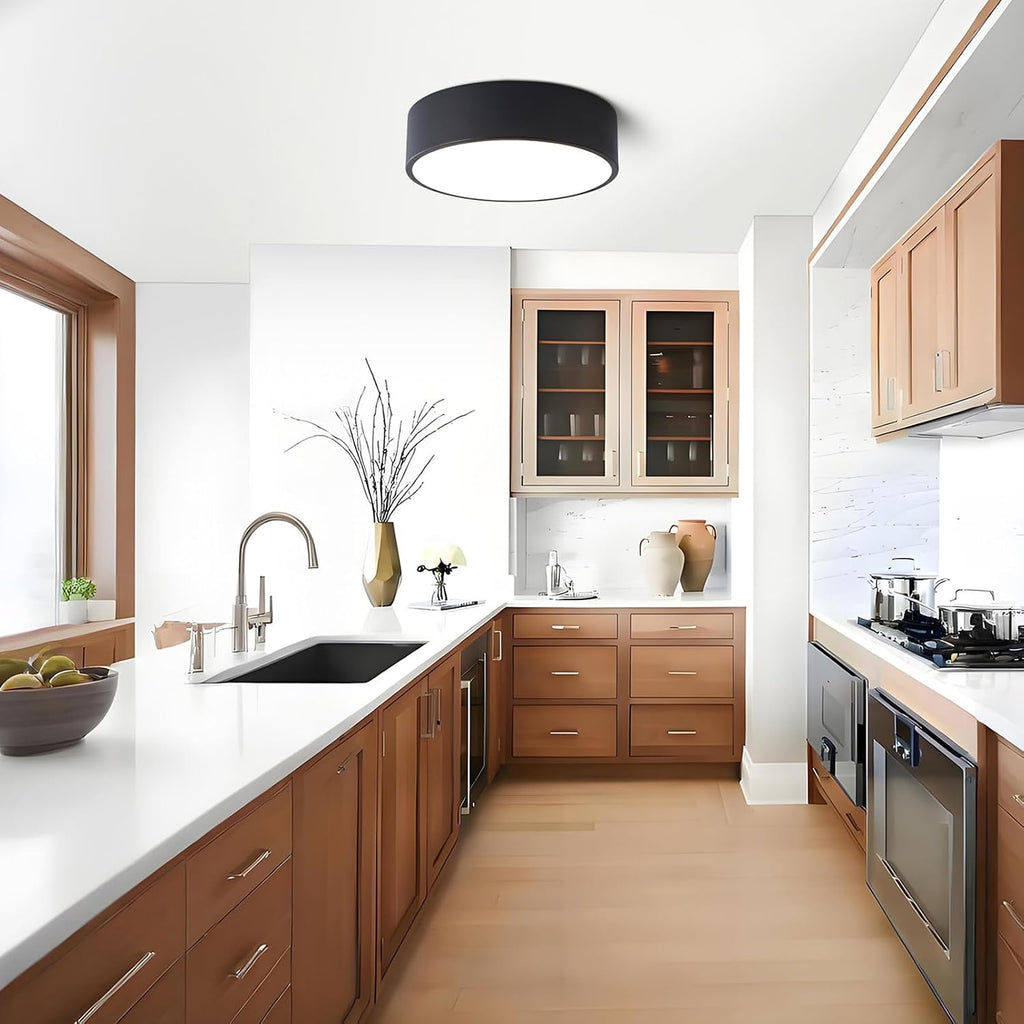 Dimmable Modern LED Flush Mount Ceiling Light Fixture,5CCT,11.8 in | Matte Black Round Lights Fixtures, 2700-6000K