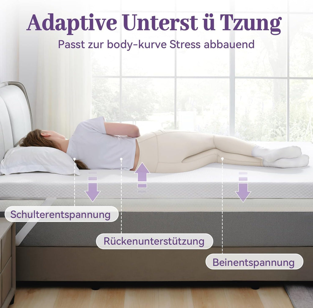 3 Inch Gel Memory Foam Mattress Topper Queen Size, Ventilated High Density Pad for Back Pain, Bed Topper with