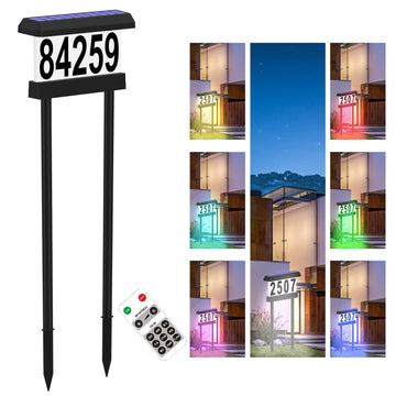 Double Side Solar Address Numbers, Lighted House Numbers for Outside