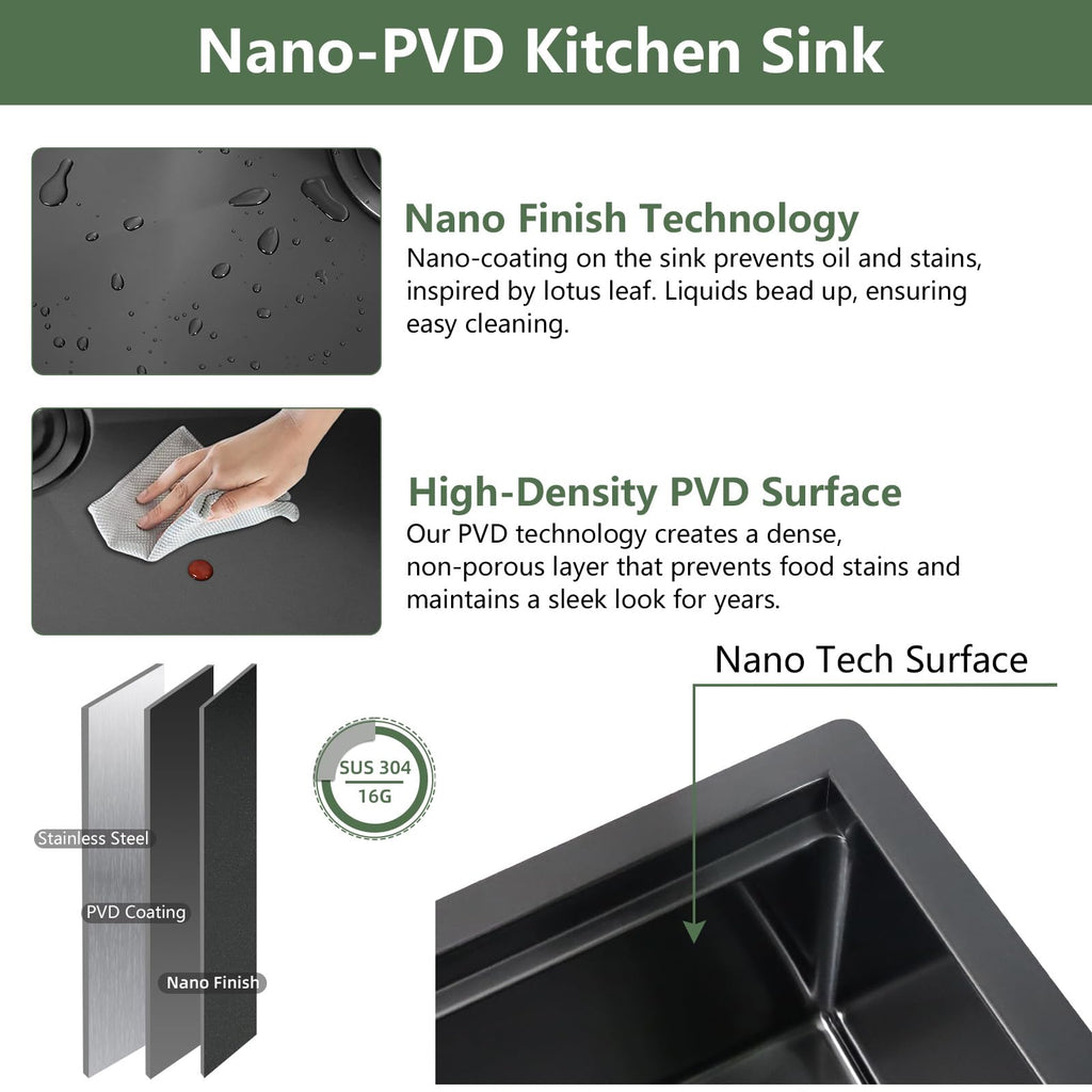 33 Inch Gunmetal Black Undermount Stainless Workstation