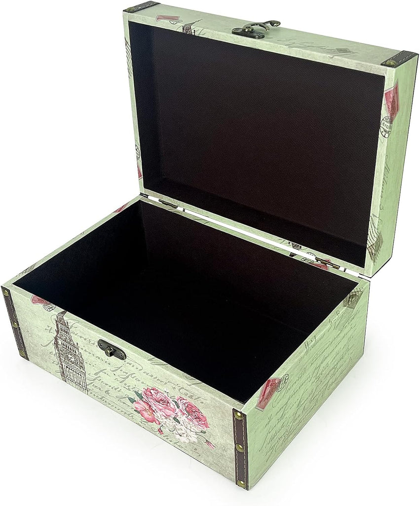 Wooden Decorative Storage Box with Handle