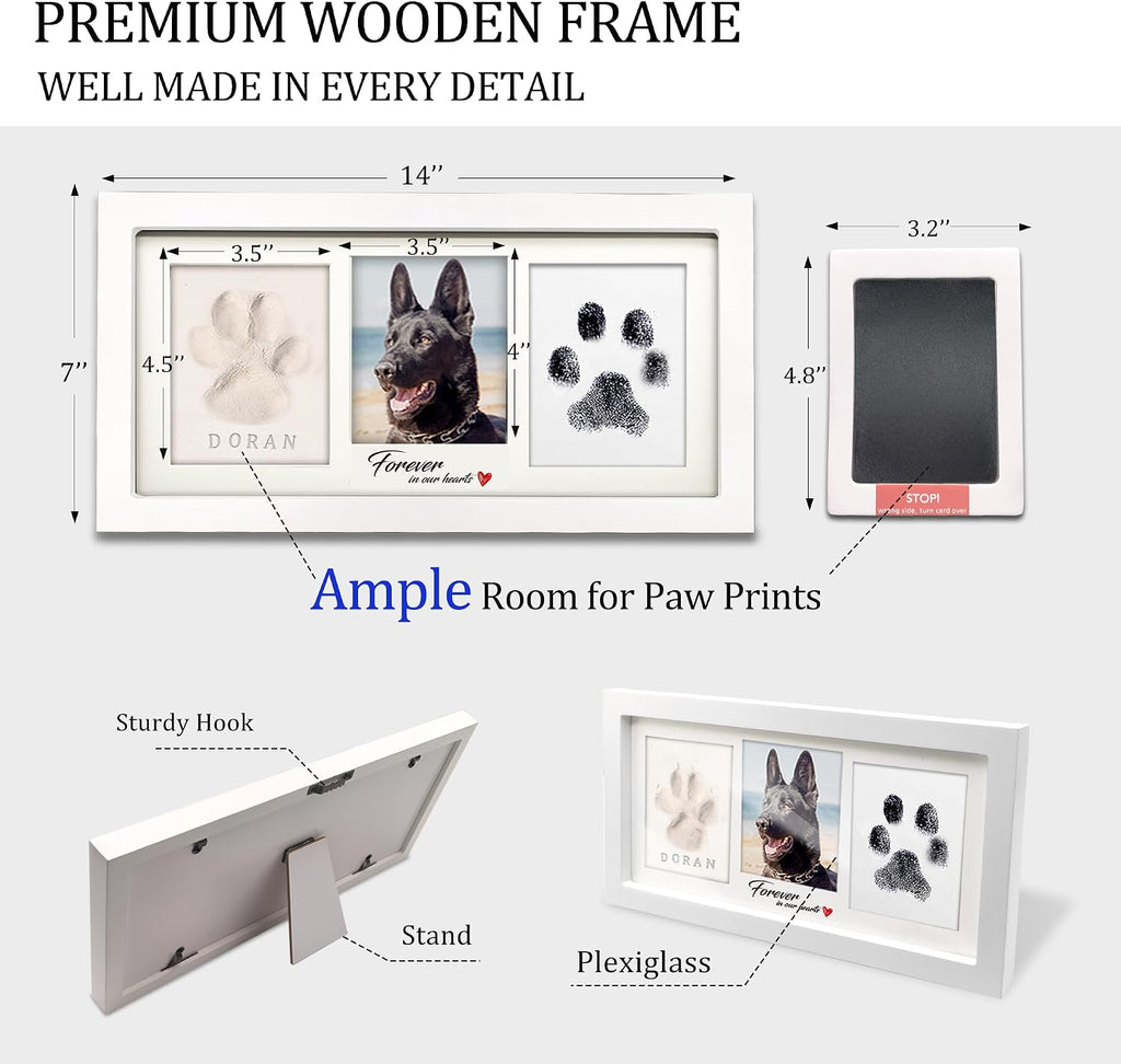 Paw Print Frame Kit, Dog/Cat Paw Print Keepsake, White