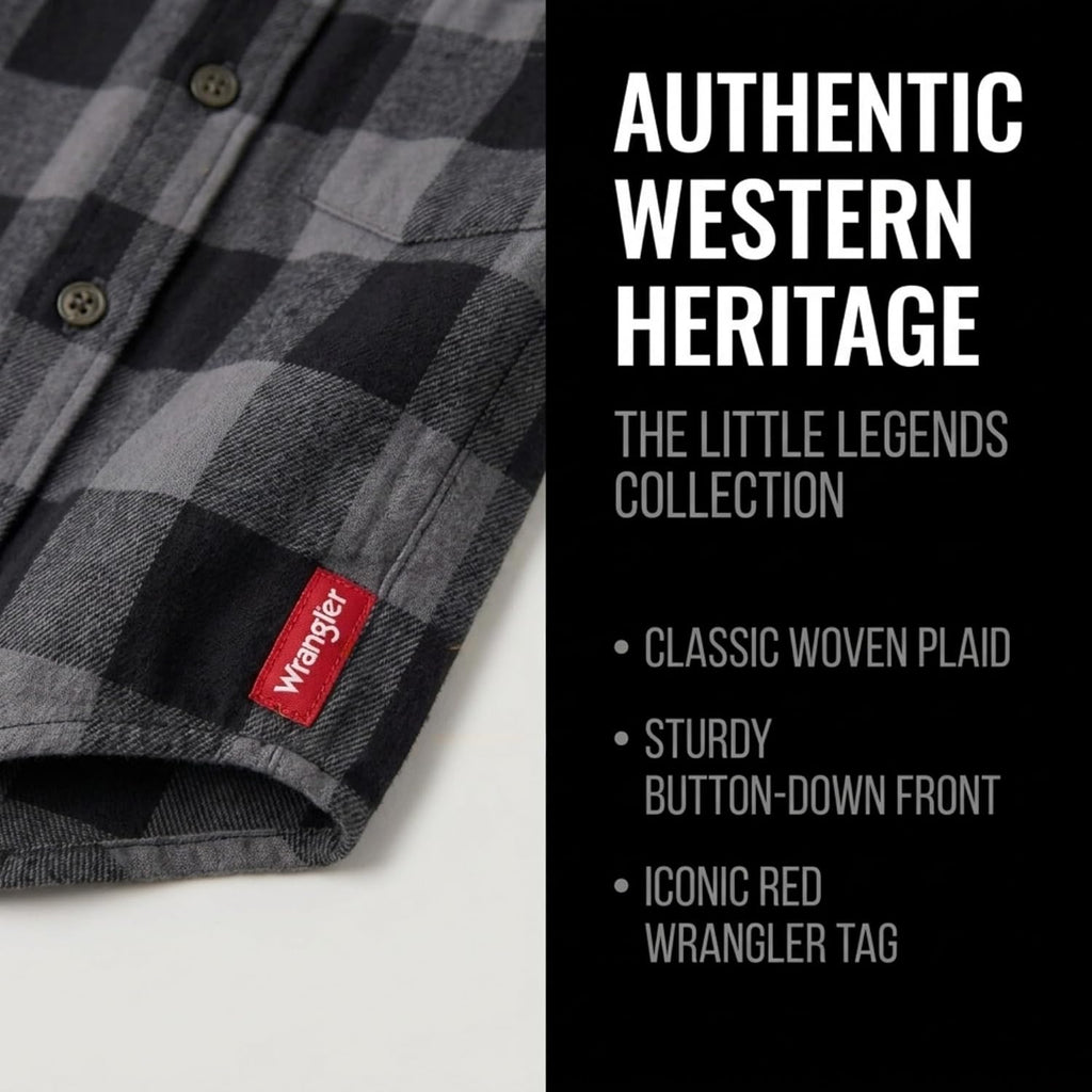 Boys Flannel Shirts - Long Sleeve Fall Plaid Button Down