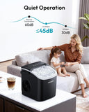 Countertop Ice Maker Machine with Handle, 26lbs Per Day, 9 Bullet Cubes in 6 Mins, Self-Cleaning Portable Ice Maker