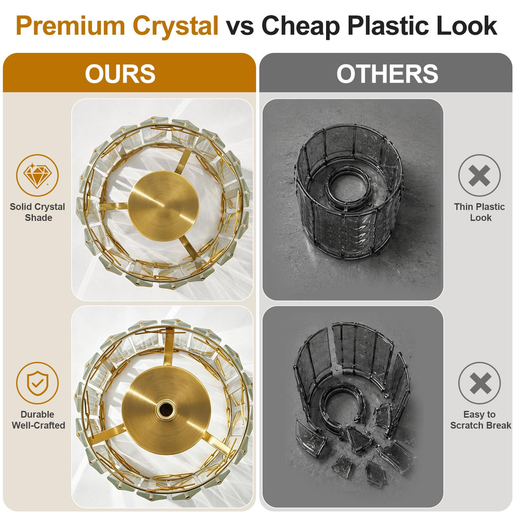 Crystal Battery Operated Wall Sconces, Brushed Gold Rechargeable Wireless Wall Sconce Lights with Dimmable