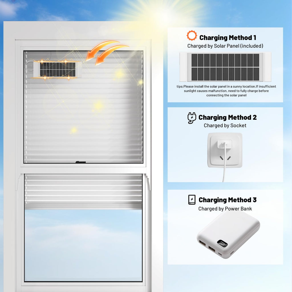 Motorized Blinds with Remote, Horizontal Blinds, White, "