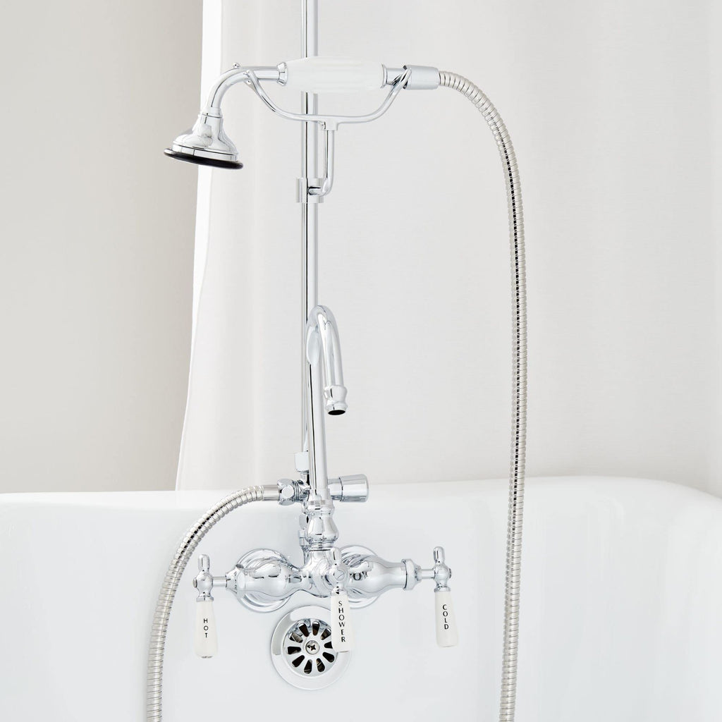 Retrofit Showers Trim Package with 4-7/8" Shower Head and Hand Shower Conversion Kit - 60" x 27" Ring - Rough In
