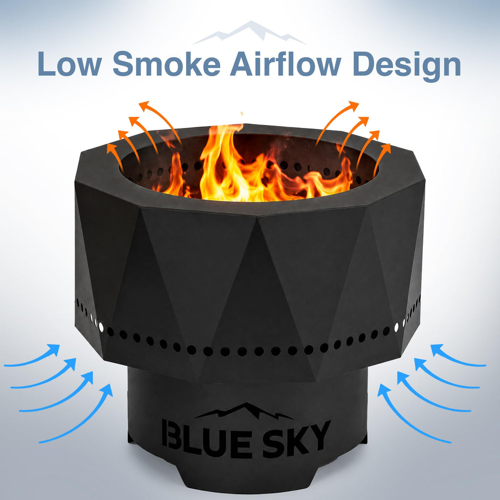 Ridge Portable Fire Pit, Portable Smokeless Fire Pit with Carrying Bag, Black