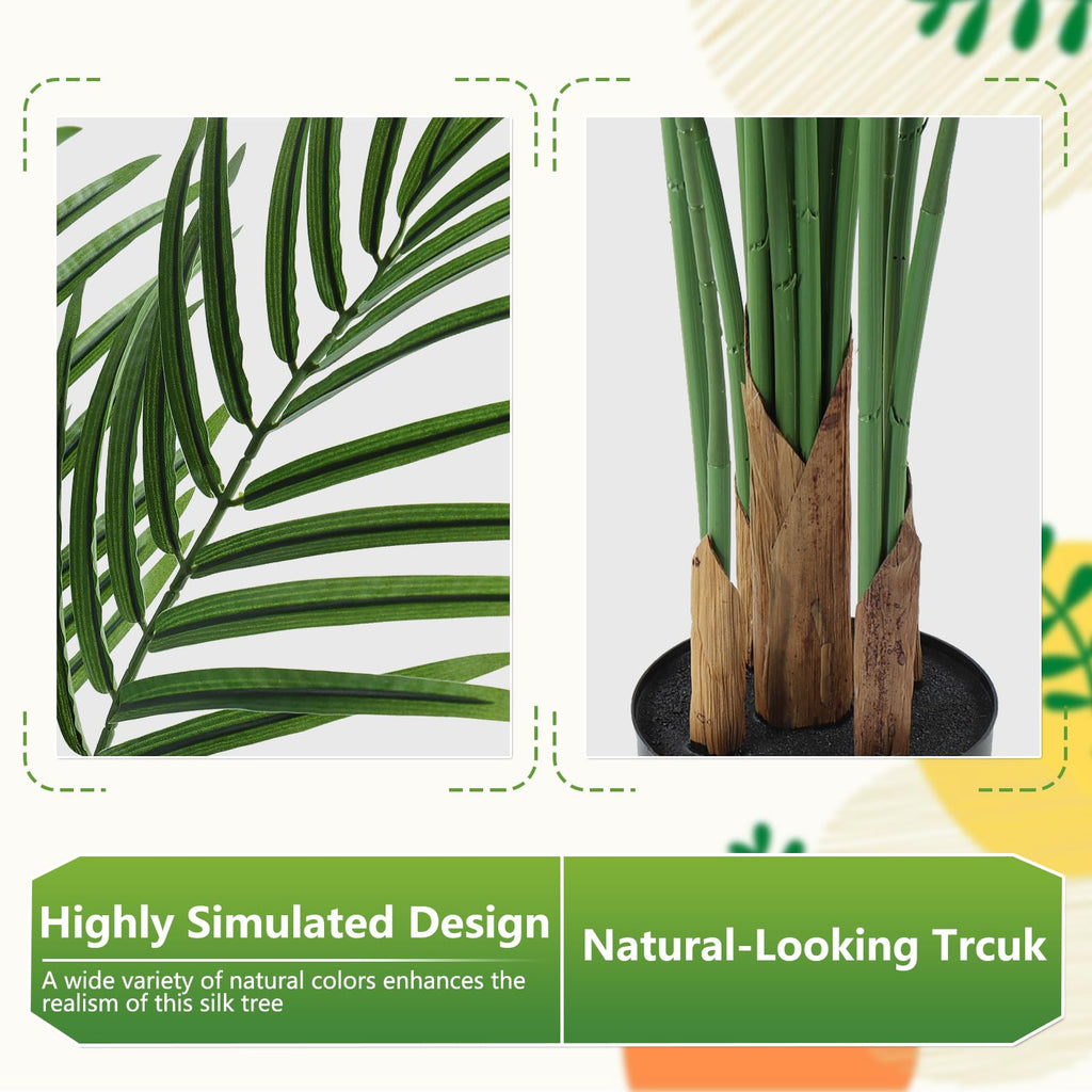 6.5ft Artificial Palm Tree Outdoor, Large Fake Tropical Areca Palm with 18 Trunks, Tall Faux Floor Plants for Indoor