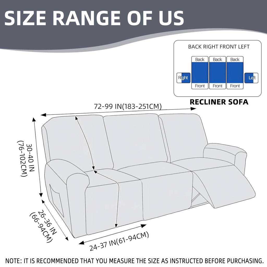 Recliner Sofa Cover Stretch Couch Covers, Sofa Slipcover for Reclining Couch Thick Jacquard Furniture Protector