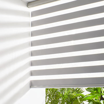 Cordless Zebra Blinds for Windows Free-Stop Roller Windows Shades (24" W X 72" H, Grey) Dual Layer Light Control for Day and Night, Light Filtering Sheer Shades for Home, Bedroom
