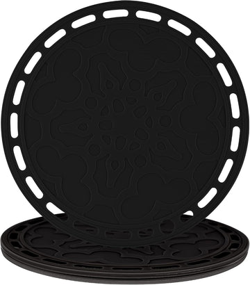 Silicone Trivet Mat Big Round Silicone Pot Holder Hot Pads and Trivets for Hot Dishes and Hot Pots, Hot Mats - Set of 3